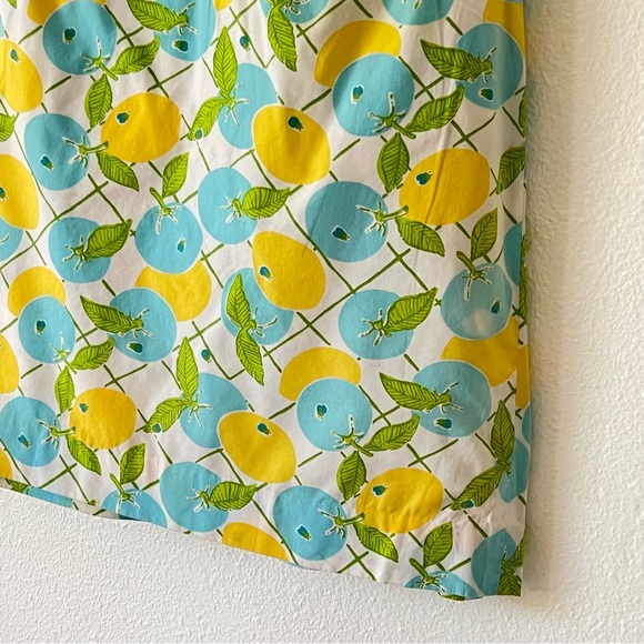 Lilly Pulitzer White Label Citron Lemon Skirt Yellow and Blue Fruit Size 6 - Picture 5 of 10